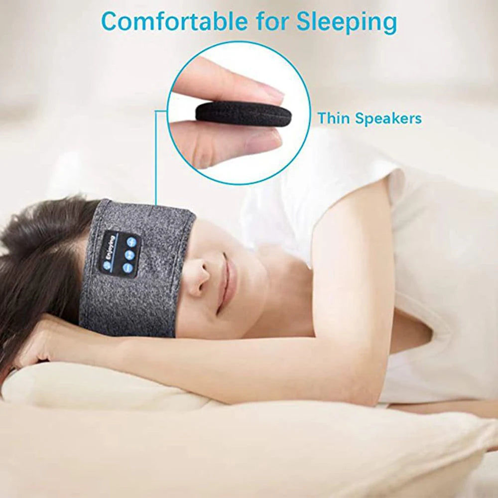 Bluetooth-Compatible Sports Earphones and Eye Mask Headband - Wireless Music Headset for Sleeping