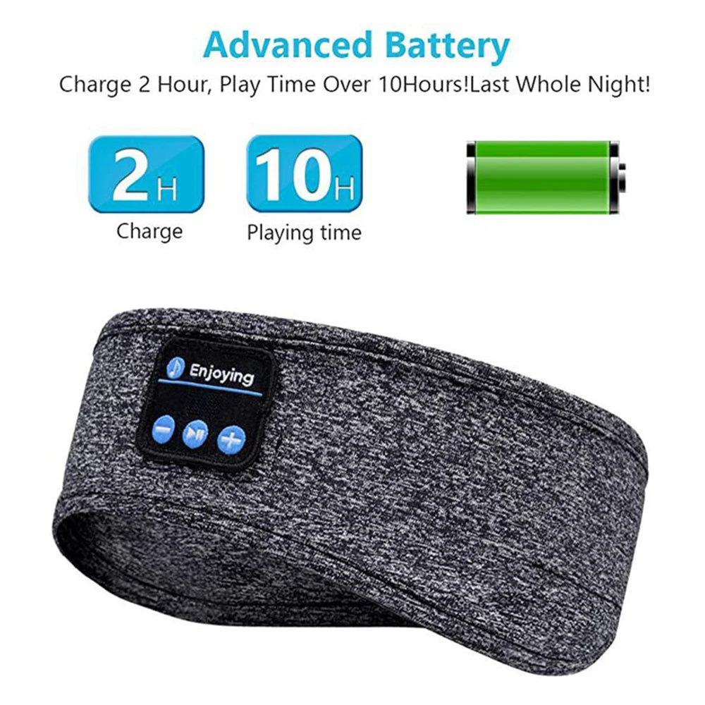 Bluetooth-Compatible Sports Earphones and Eye Mask Headband - Wireless Music Headset for Sleeping