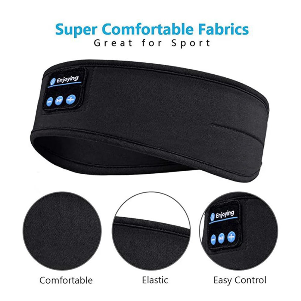 Bluetooth-Compatible Sports Earphones and Eye Mask Headband - Wireless Music Headset for Sleeping